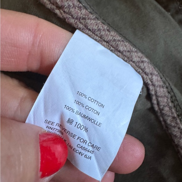 J Crew Downtown field jacket army military green gold buttons waxed cotton XXS - Picture 2 of 11